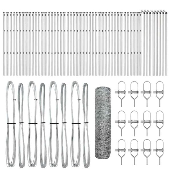 vidaXL Palo della recinzione Argento 100 x 0,5 m (maglia 36 mm)