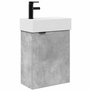 vidaXL Mobile bagno con rubinetto Grigio Cemento 45,5 x 22,5 x 84 cm