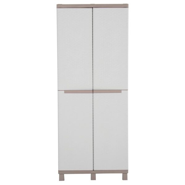vidaXL Mobiletto Portaoggetti a 2 Ante 68x37,5x170 cm Grigio e Beige