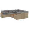 vidaXL Set Divani da Giardino 11 pz con Cuscini Beige in Polyrattan