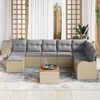 vidaXL Set Divano da Giardino 9 pcs Beige e Grigio Chiaro polyrattan