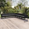 vidaXL Set Divani da Giardino 9 pz con Cuscini in Polyrattan Nero