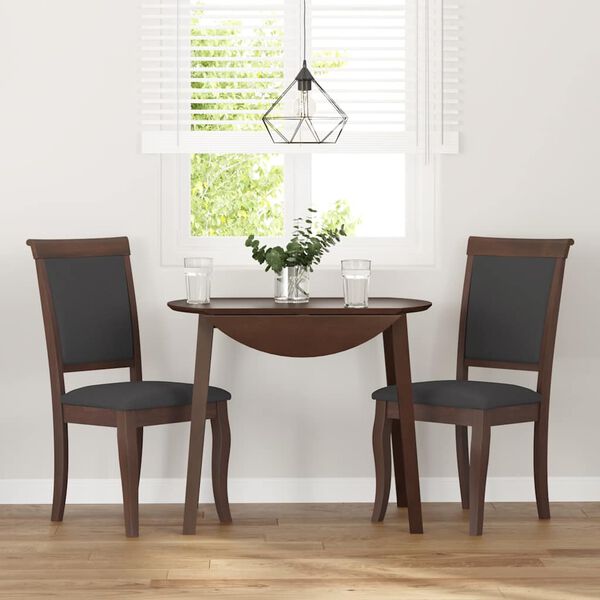 vidaXL Sedie da Pranzo con Cuscini 2pz Marrone Legno Massello di Hevea