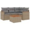 vidaXL Set Divano da Giardino 5 pz con Cuscini Beige in Polyrattan