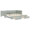 vidaXL Divano Letto Estraibile Cassetti Grigio Chiaro 100x200 Velluto