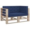 vidaXL Cuscini per Pallet e Pavimento 4 pz Blu Navy Chiaro in Cotone