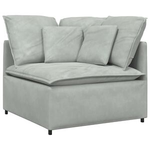 vidaXL Modulo Angolare Divano Modulare con Cuscini Grigio Chiaro 100cm