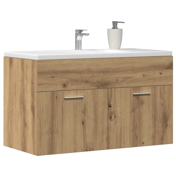 vidaXL Mobile Lavabo Bagno Rovere Artigianale 90x38,5x46cm Multistrato