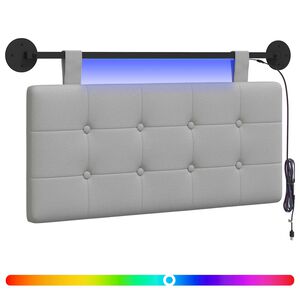 vidaXL Testiera sospesa Con luce LED Grigio Nuvola Tessuto