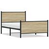 vidaXL Giroletto senza Materaso in Metallo Rovere Sonoma 100x200 cm