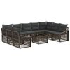 vidaXL Set Divano da Giardino 10 pz Grigio polyrattan