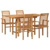 vidaXL Set da Pranzo per Giardino 5 pz Marrone Legno di teak solido