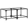 vidaXL Tavolino Salotto con Piano Vetro Trasparente 50x50x40cm Acciaio