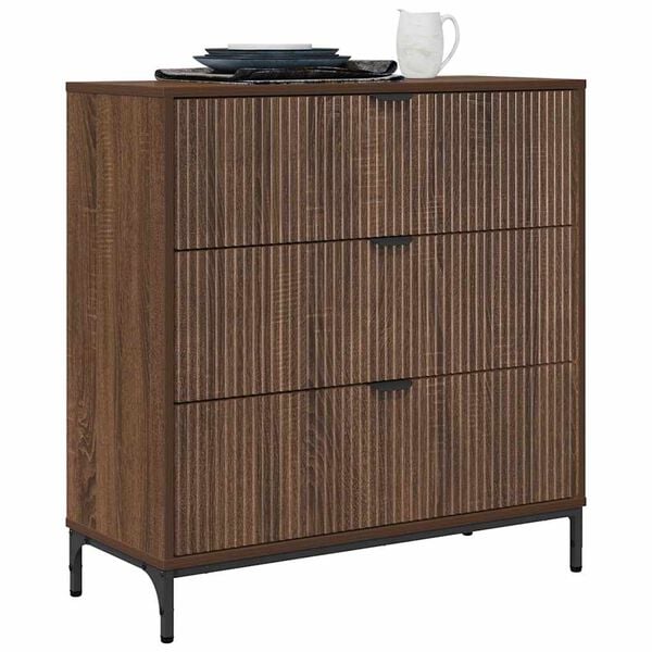 vidaXL Credenza Rovere Marrone 79,5 x 33 x 82 cm Legno multistrato