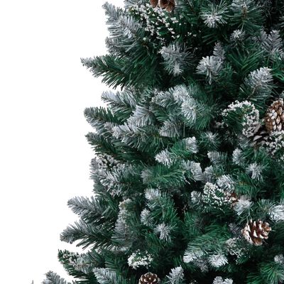 vidaXL Albero di Natale Artificiale con Pigne e Neve Bianca 240 cm