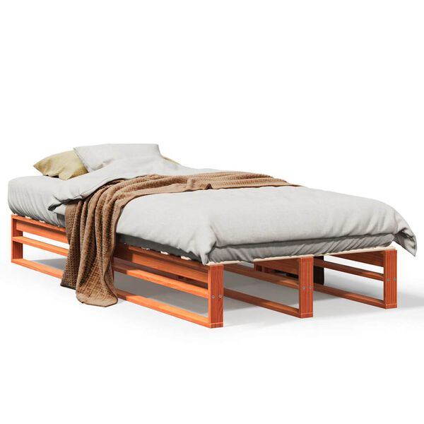 vidaXL Letto senza Materasso Marrone Cera 100x200 cm in Legno di Pino