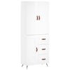 vidaXL Credenza Bianco Lucido 69,5x34x180 cm in Legno Multistrato
