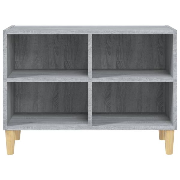 vidaXL Mobile TV Gambe in Legno Massello Grigio Sonoma 69,5x30x50 cm