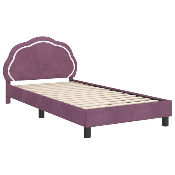 vidaXL Struttura letto bambini con testata Viola 90 x 190 cm Velluto