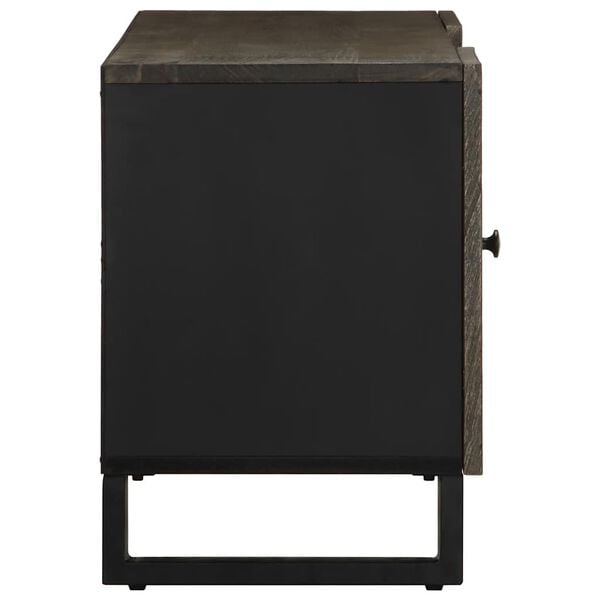 vidaXL Mobile Porta TV Nero 105x33x46 cm in Legno Massello di Mango