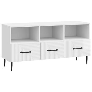 vidaXL Mobile TV Bianco Lucido 102 x 34,5 x 50 cm Legno ingegnerizzato