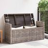 vidaXL Panchina con contenitore Grigio 110 x 40 x 50 cm Rattan