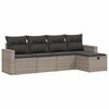 vidaXL Set Divano da Giardino 5 pz con Cuscini Grigio in Polyrattan