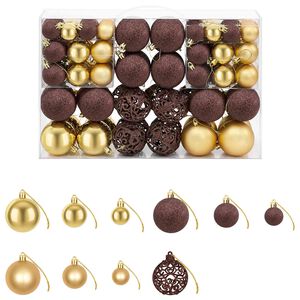 vidaXL Set Palline di Natale 100 pz 3/4/6 cm Marrone/Bronzo/Oro