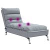 vidaXL Chaise Longue Massaggi con Cuscini Grigio Chiaro in Tessuto