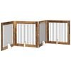 vidaXL Cancello per cani pieghevole con supporti 4 pz Legno antico