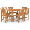 vidaXL Set da pranzo da giardino 7 pz 120x70 cm in legno massello di teak