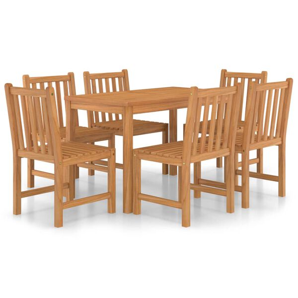 vidaXL Set da pranzo da giardino 7 pz 120x70 cm in legno massello di teak