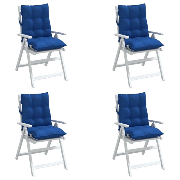 vidaXL Cuscini Sedia con Schienale Basso 4 pz Blu Reale Tessuto Oxford