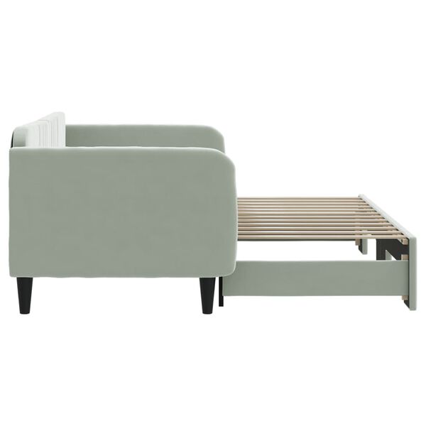 vidaXL Divano Letto con Letto Estraibile Grigio Chiaro 90x200 Velluto