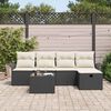vidaXL Set Divano da Giardino 6 pcs Nero e Crema polyrattan