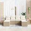 vidaXL Set Divano da Giardino con cuscino 6 pcs Beige polyrattan
