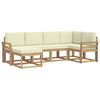 vidaXL Set di divani da esterno 6 pz Bianco e Crema Poliestere