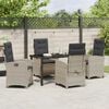vidaXL Set da Pranzo per Giardino 5 pcs Grigio chiaro polyrattan