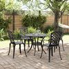 vidaXL Set da Pranzo da Giardino 5 pz Nero in Alluminio Pressofuso