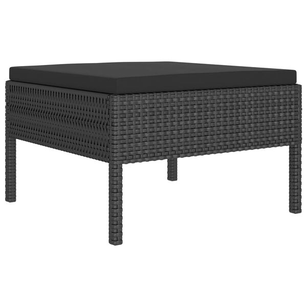 vidaXL Set Divani da Giardino 13 pz con Cuscini in Polyrattan Nero