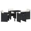 vidaXL Set da Pranzo per Giardino 5 pz Nero polyrattan