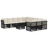 vidaXL Set Divano da Giardino 12 pcs Nero polyrattan