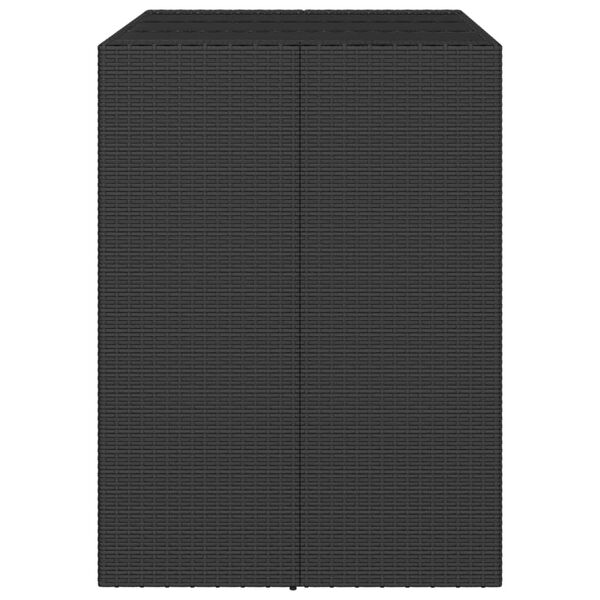 vidaXL Tavolo Bar con Piano in Vetro Nero 105x80x110 cm Polyrattan