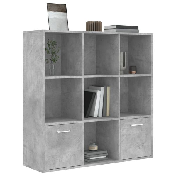 vidaXL Libreria Grigio Cemento 98x30x98 cm in Legno Multistrato