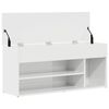 vidaXL Panca Porta Scarpe Bianco Lucido 102x30,5x45 cm Truciolato