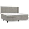 vidaXL Giroletto a Molle con Materasso Grigio Chiaro 200x200cm Velluto