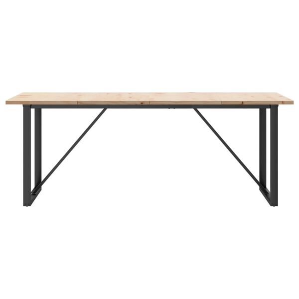 vidaXL Tavolo Pranzo Telaio a O 200x100x75,5 cm Legno Pino e Acciaio