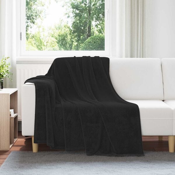 vidaXL Coperte da Pile 6 pcs Nero 150 x 200 cm Panno
