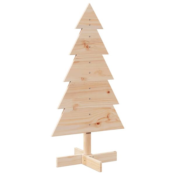 vidaXL Albero di Natale Decorativo in Legno 100 cm Legno Massello Pino