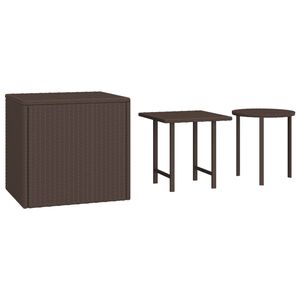 vidaXL Tavolini 3 pz Marroni in Polyrattan